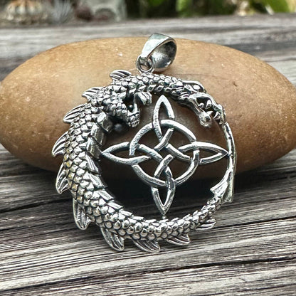 Dragon Witch's Knot Celtic Knot Design Wiccan Basilisk Pendant/Necklace