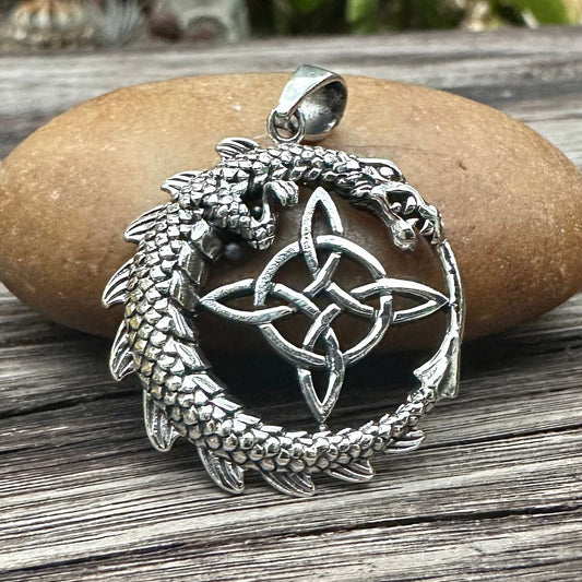 Dragon Witch's Knot Celtic Knot Design Wiccan Basilisk Pendant/Necklace
