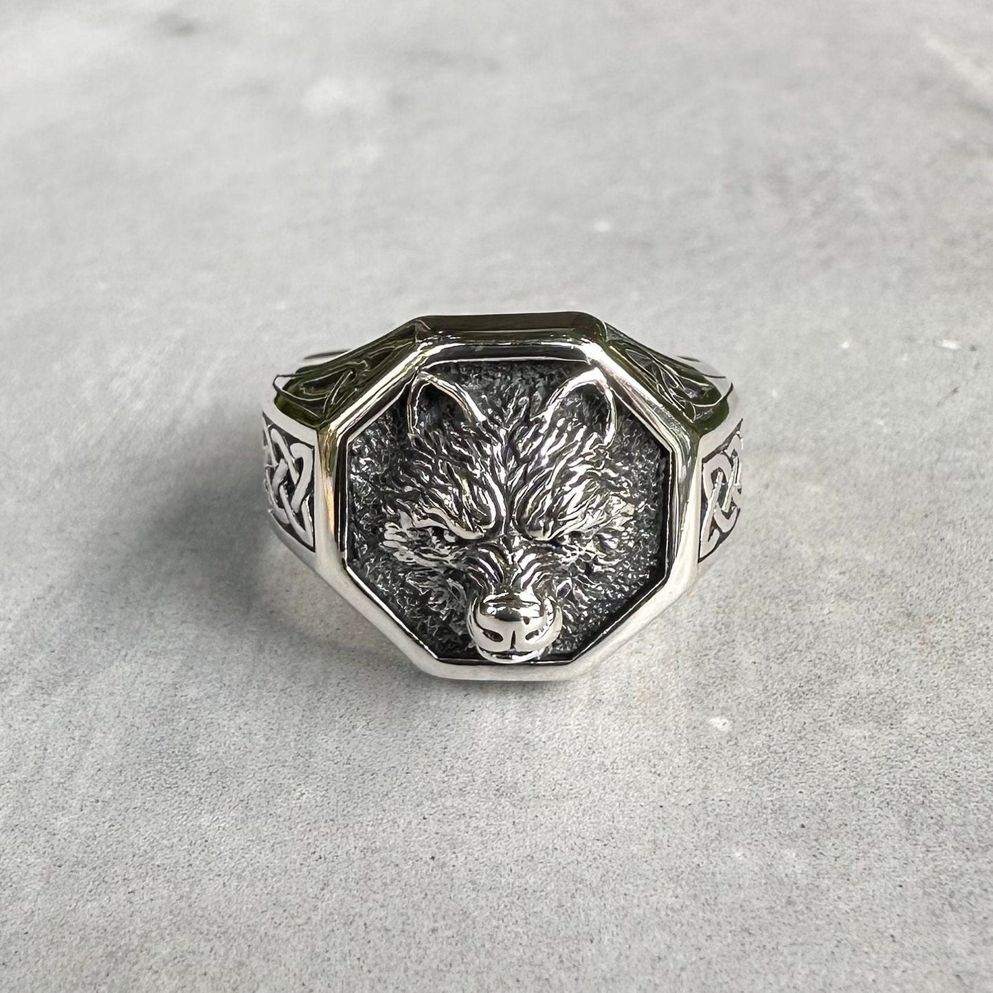 Viking Fenrir Wolf Norse Celtic Knot Ring