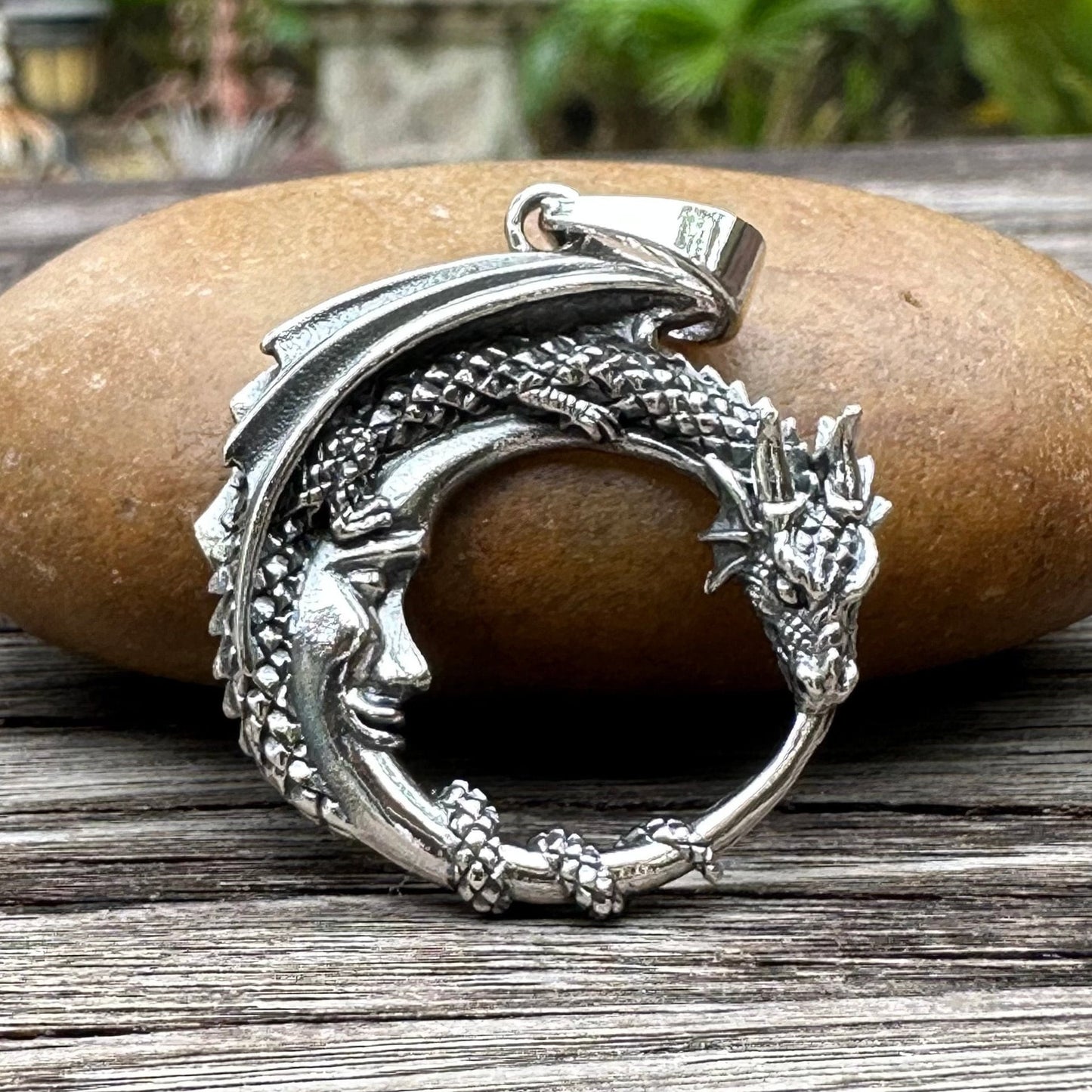 Dragon Crescent Moon Pendant/Necklace