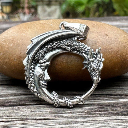 Dragon Crescent Moon Pendant/Necklace