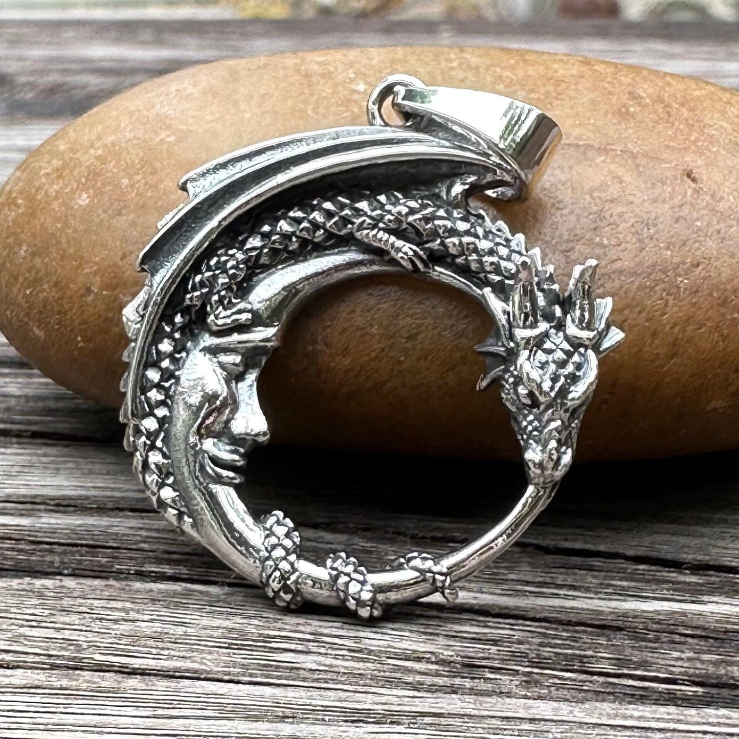 Dragon Crescent Moon Pendant/Necklace