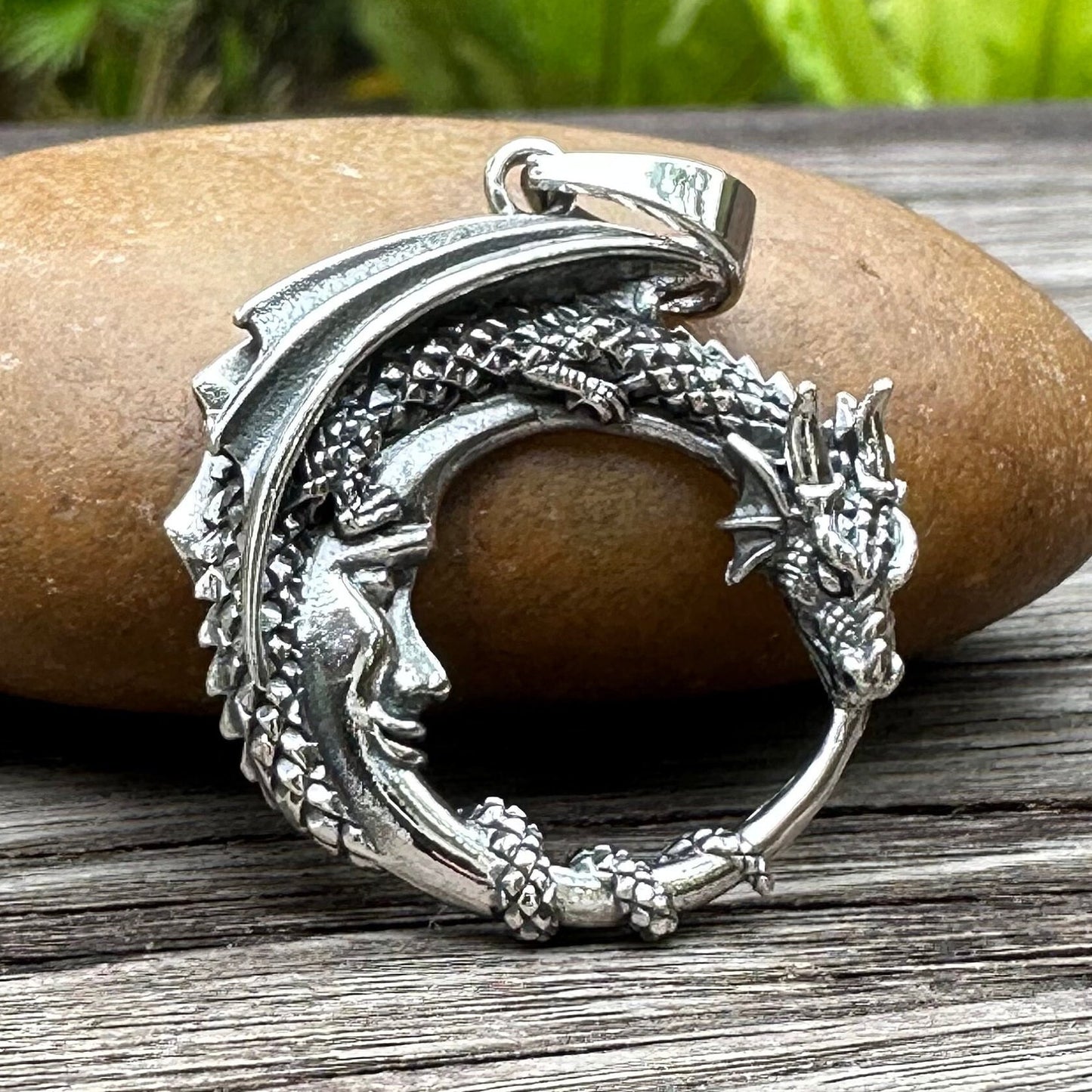 Dragon Crescent Moon Pendant/Necklace