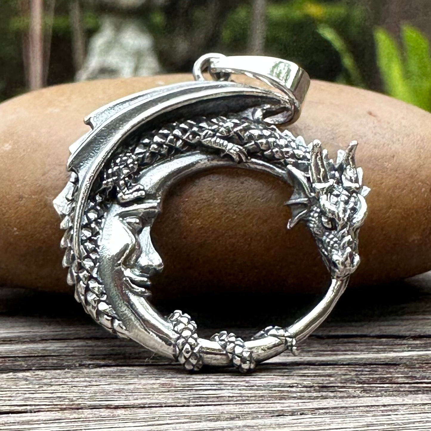 Dragon Crescent Moon Pendant/Necklace
