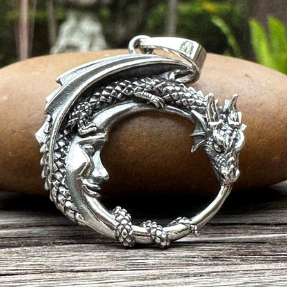 Dragon Crescent Moon Pendant/Necklace