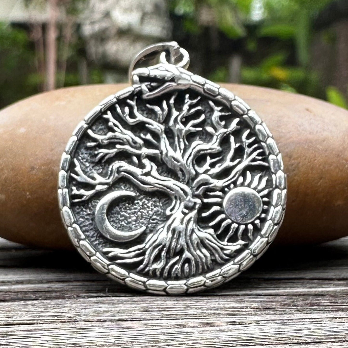 Tree of Life Celtic Yggdrasil Ouroboros World Snake Pendant/Necklace