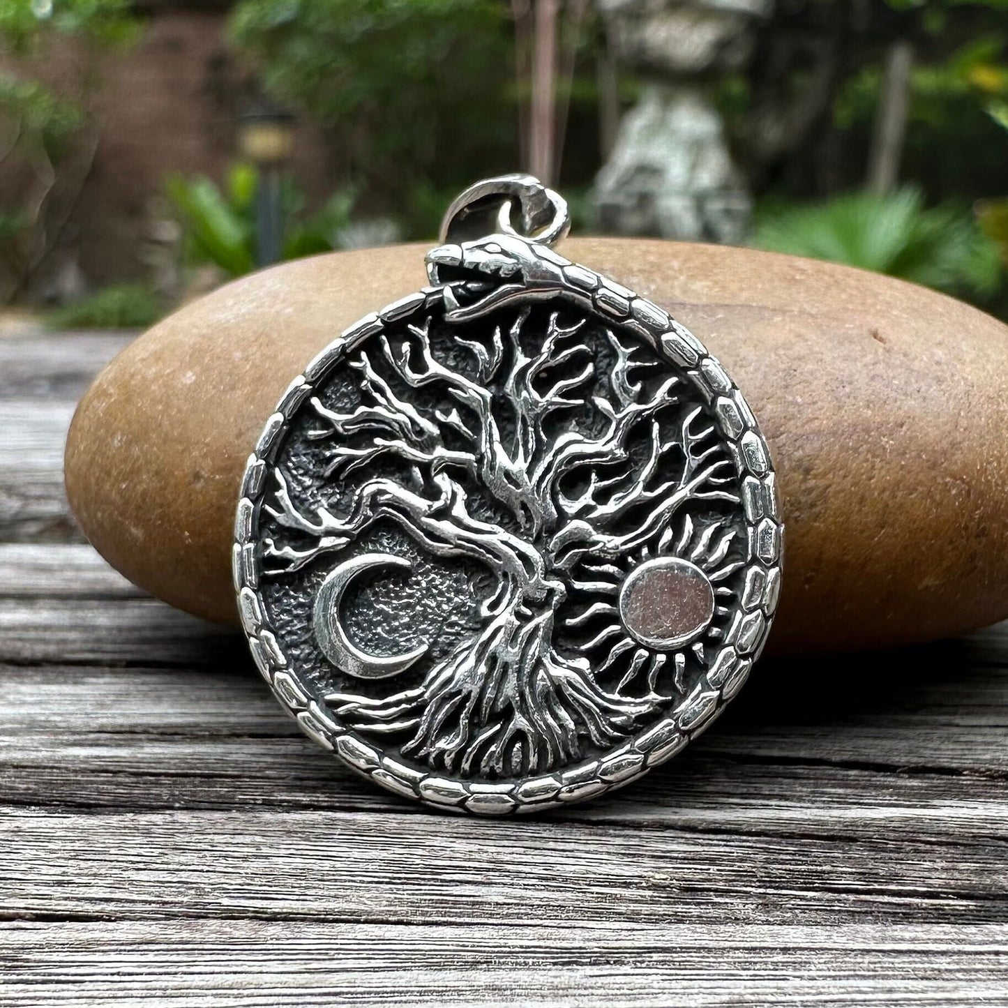 Tree of Life Celtic Yggdrasil Ouroboros World Snake Pendant/Necklace