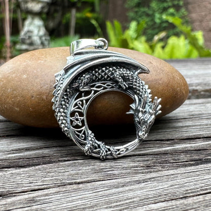 Crescent Moon Dragon Pendant/Necklace