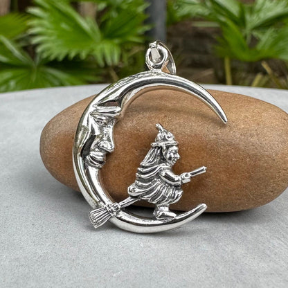 Crescent Moon Witch Celtic Half Moon Luna Pendant/Necklace