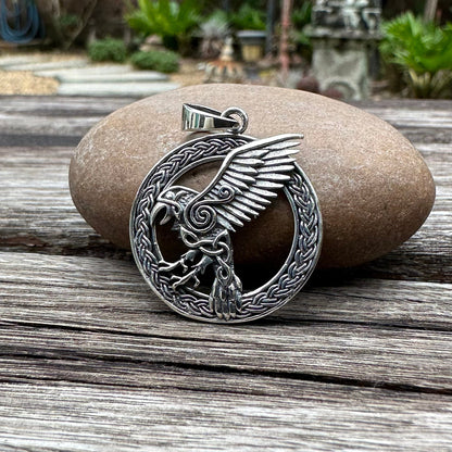 Odin's Raven Viking Celtic Knot Pendant/Necklace