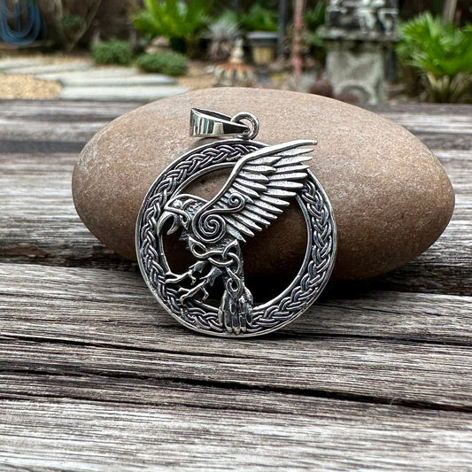 Odin's Raven Viking Celtic Knot Pendant/Necklace