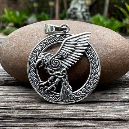 Odin's Raven Viking Celtic Knot Pendant/Necklace