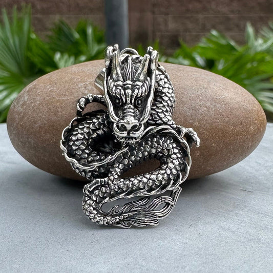 Wu Long Chinese Black Dragon Pendant/Necklace