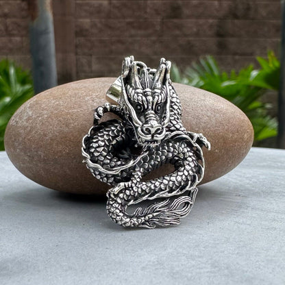 Wu Long Chinese Black Dragon Pendant/Necklace