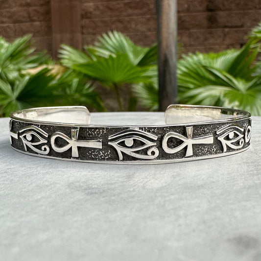 Egypt Eye of Horus & Ankh Cuff Bracelet