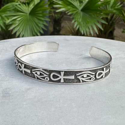 Egypt Eye of Horus & Ankh Cuff Bracelet