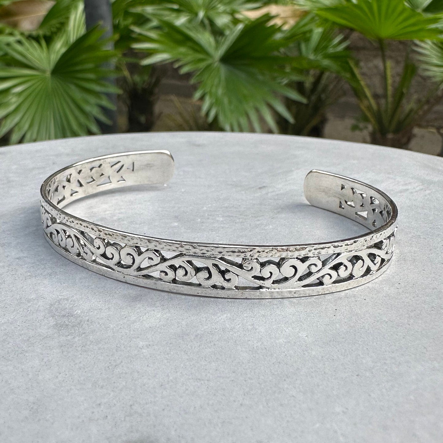 Bali Flower Inspired Design Cuff Bracelet