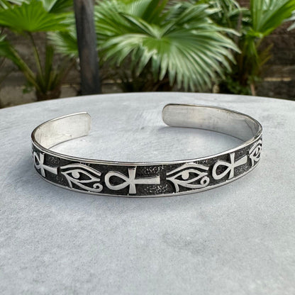 Egypt Eye of Horus & Ankh Cuff Bracelet