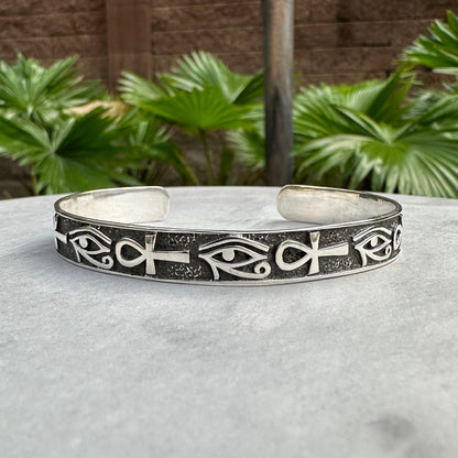 Egypt Eye of Horus & Ankh Cuff Bracelet