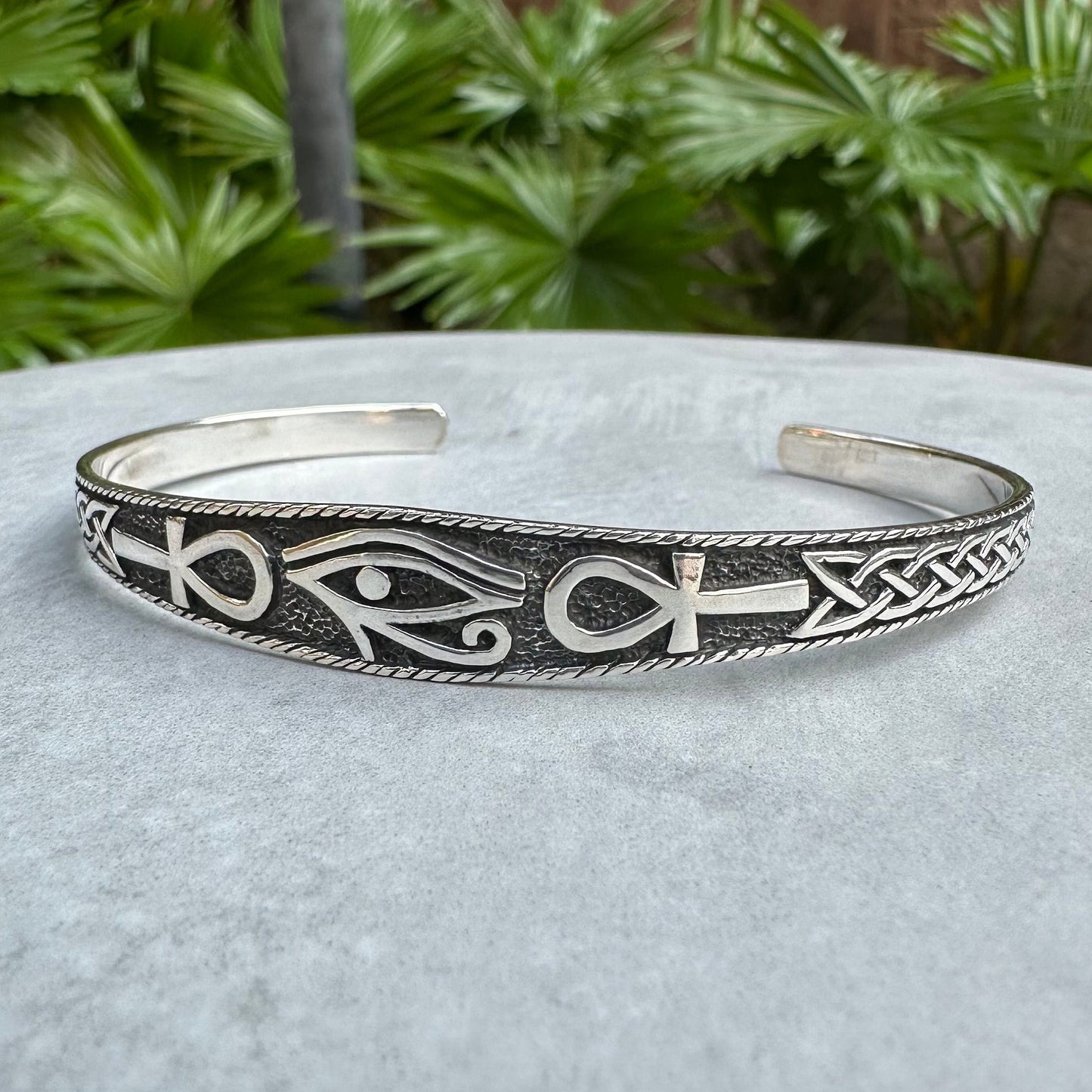 Egyptian Eye of Horus Ankh Cross Cuff Bracelet