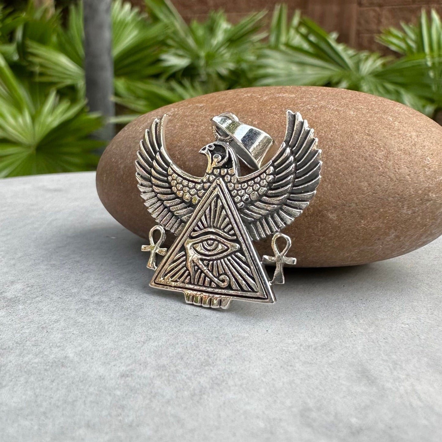 Falcon Egypt Eye of Horus Ankh Pendant/Necklace