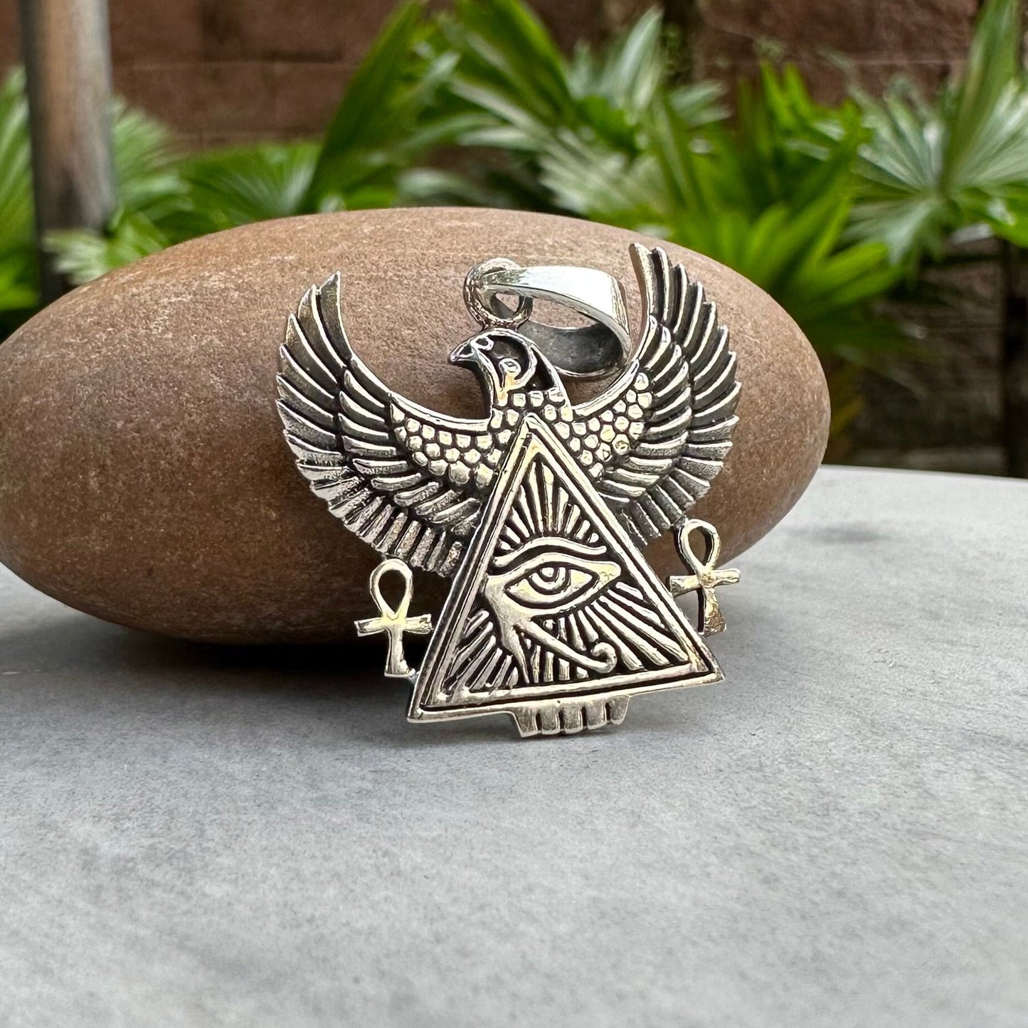 Falcon Egypt Eye of Horus Ankh Pendant/Necklace