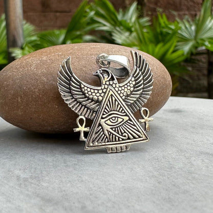 Falcon Egypt Eye of Horus Ankh Pendant/Necklace