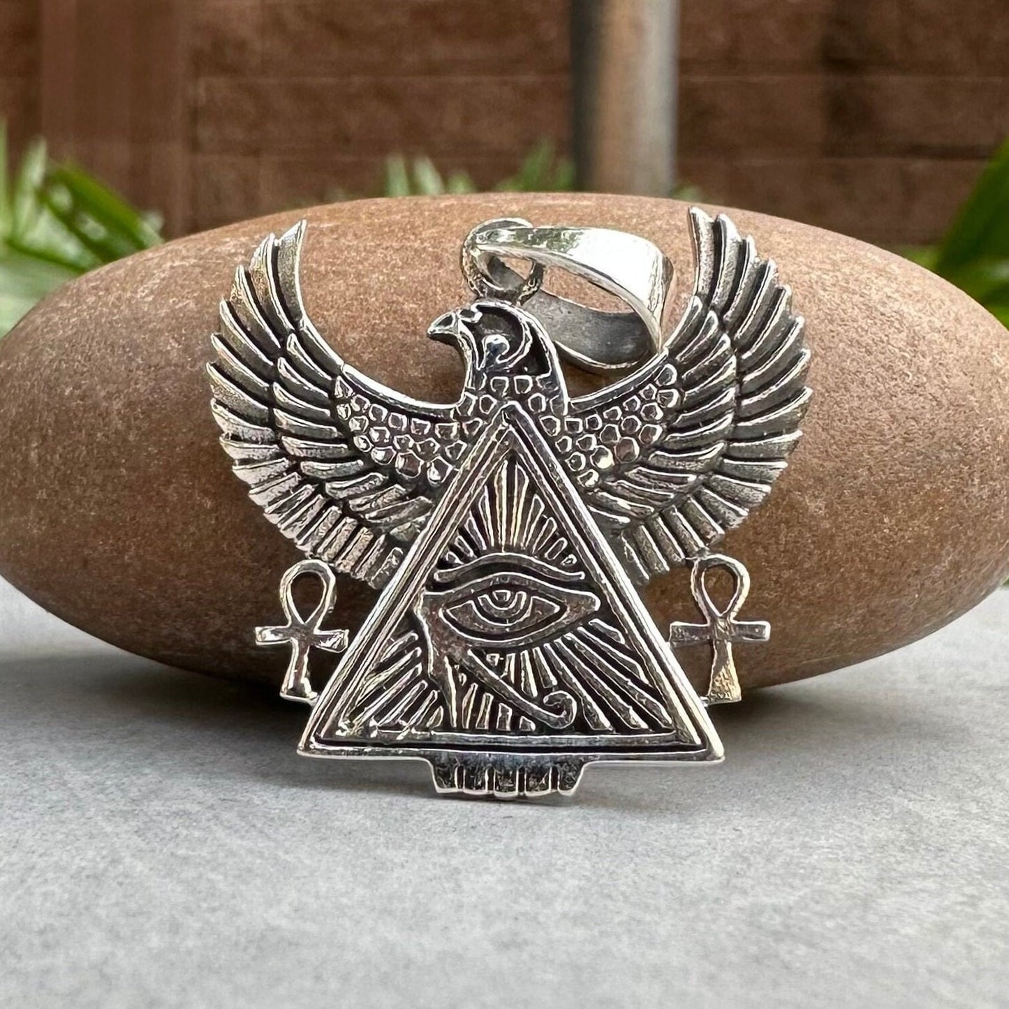 Falcon Egypt Eye of Horus Ankh Pendant/Necklace