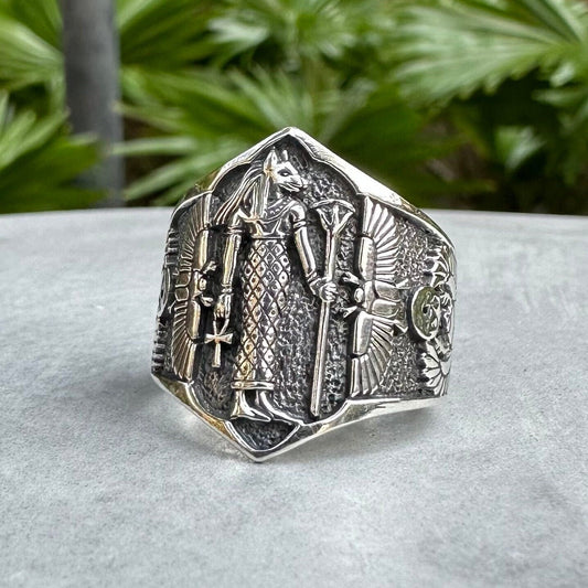 Bastet Egyptian Goddess of Protection Ring