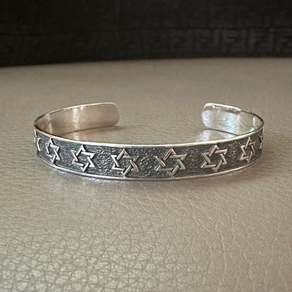 Star of David Magen Judaism Seal of Solomon Cuff Bracelet