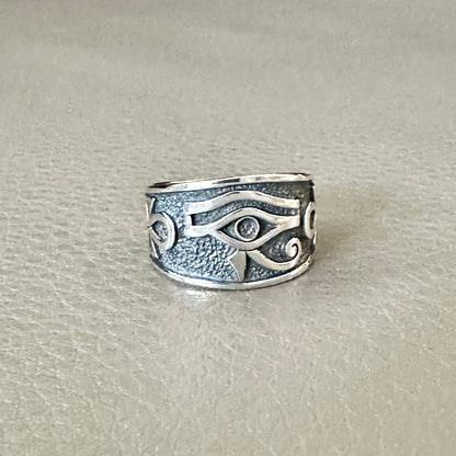 Egypt Eye & Ankh Eye of Horus Falcon God Ring