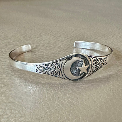 Star & Crescent Moon Islam Religion Symbol Ottoman Empire Cuff Bracelet