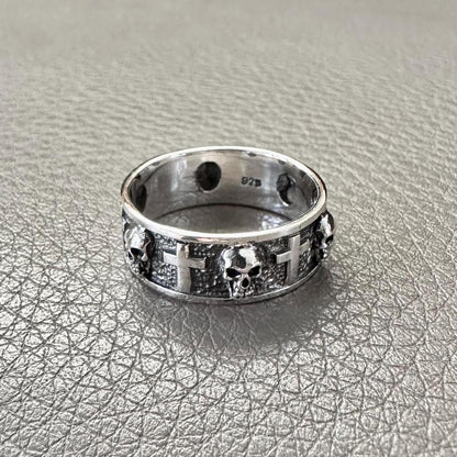 Skull Biker Punk Gothic Pirate Cross Ring