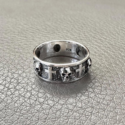 Skull Biker Punk Gothic Style Pirate Cross Ring