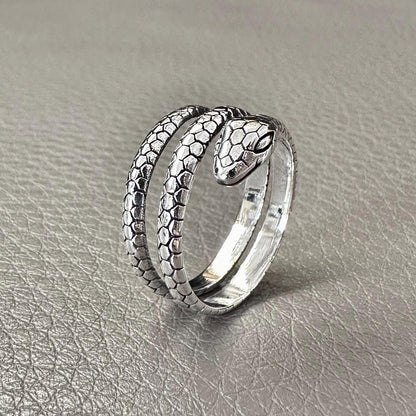 Snake Black Mamba Bohemian Snake Coil Serpent Ouroboros RingZ
