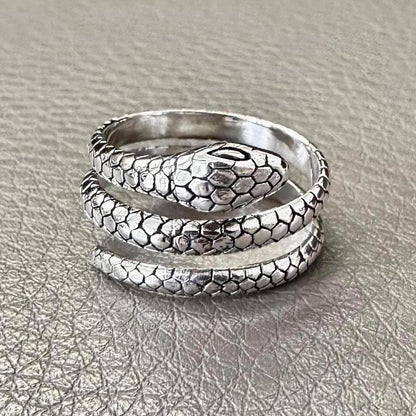 Snake Black Mamba Bohemian Snake Coil Serpent Ouroboros RingZ