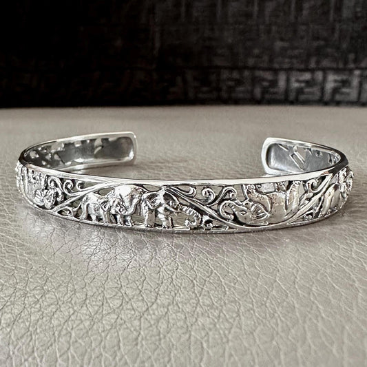 Thai Style Elephant Cuff Bracelet