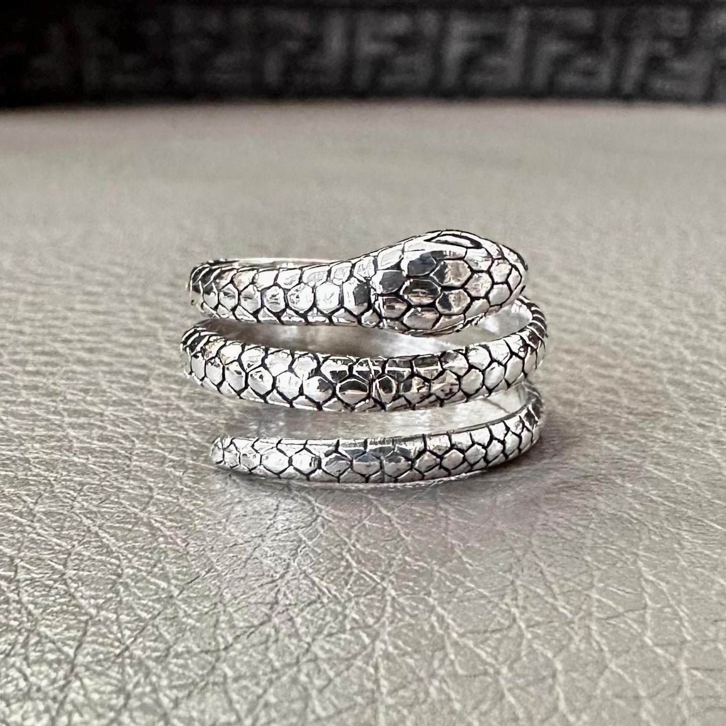 Snake Black Mamba Bohemian Snake Coil Serpent Ouroboros RingZ