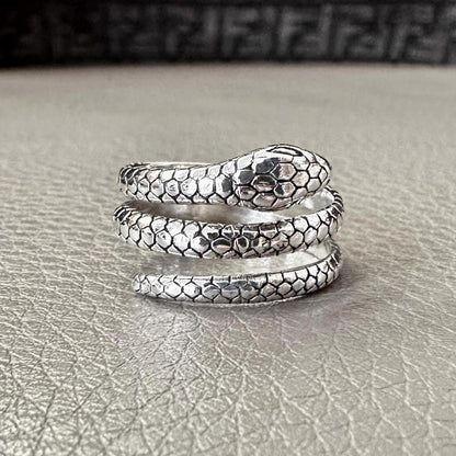 Snake Black Mamba Bohemian Snake Coil Serpent Ouroboros RingZ