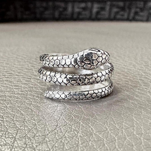 Snake Black Mamba Bohemian Snake Coil Serpent Ouroboros RingZ