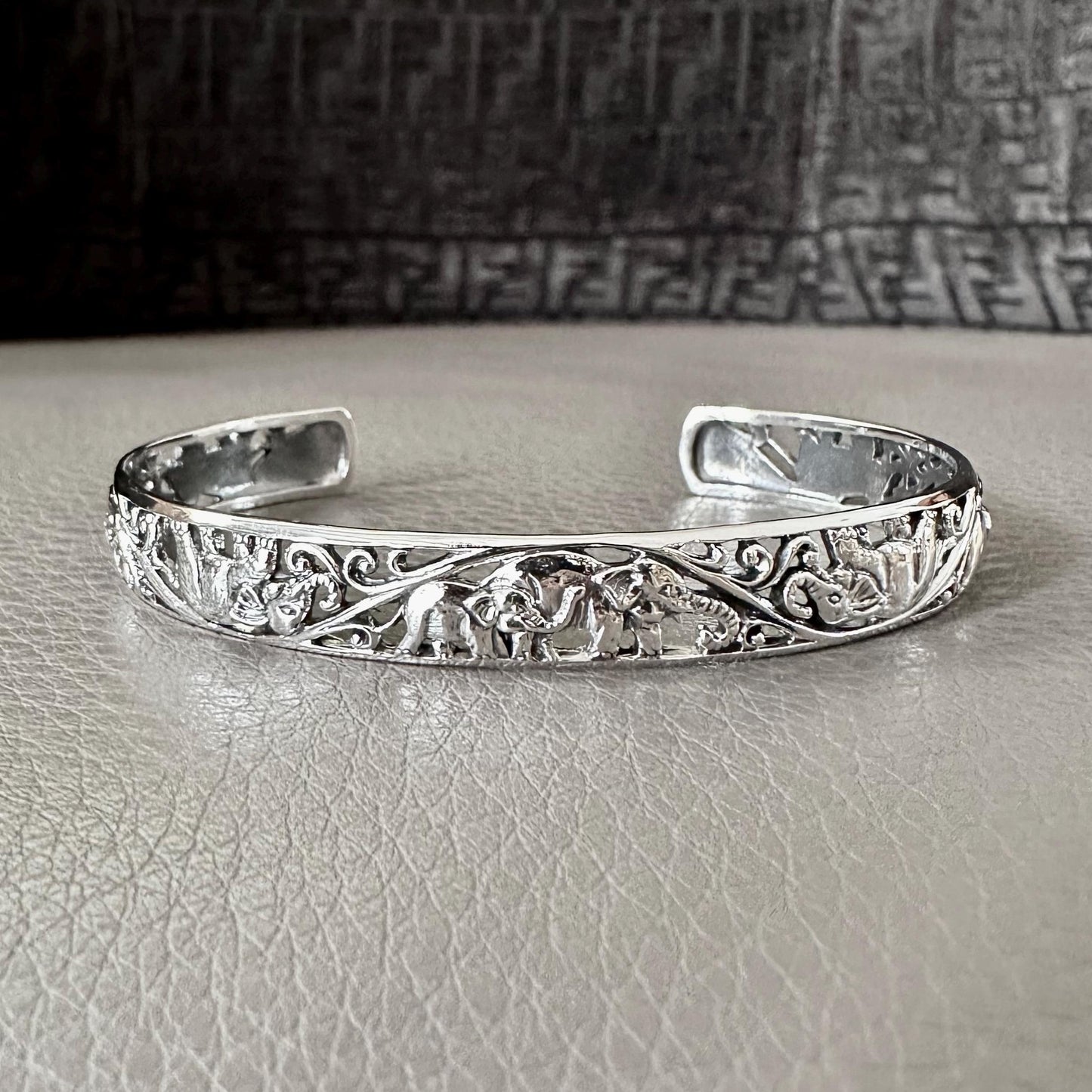 Thai Style Elephant Cuff Bracelet