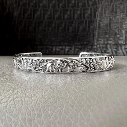 Thai Style Elephant Cuff Bracelet