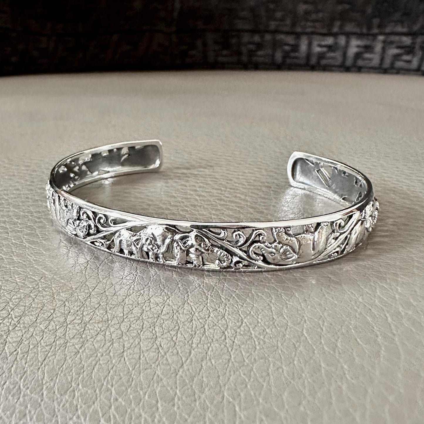 Thai Style Elephant Cuff Bracelet
