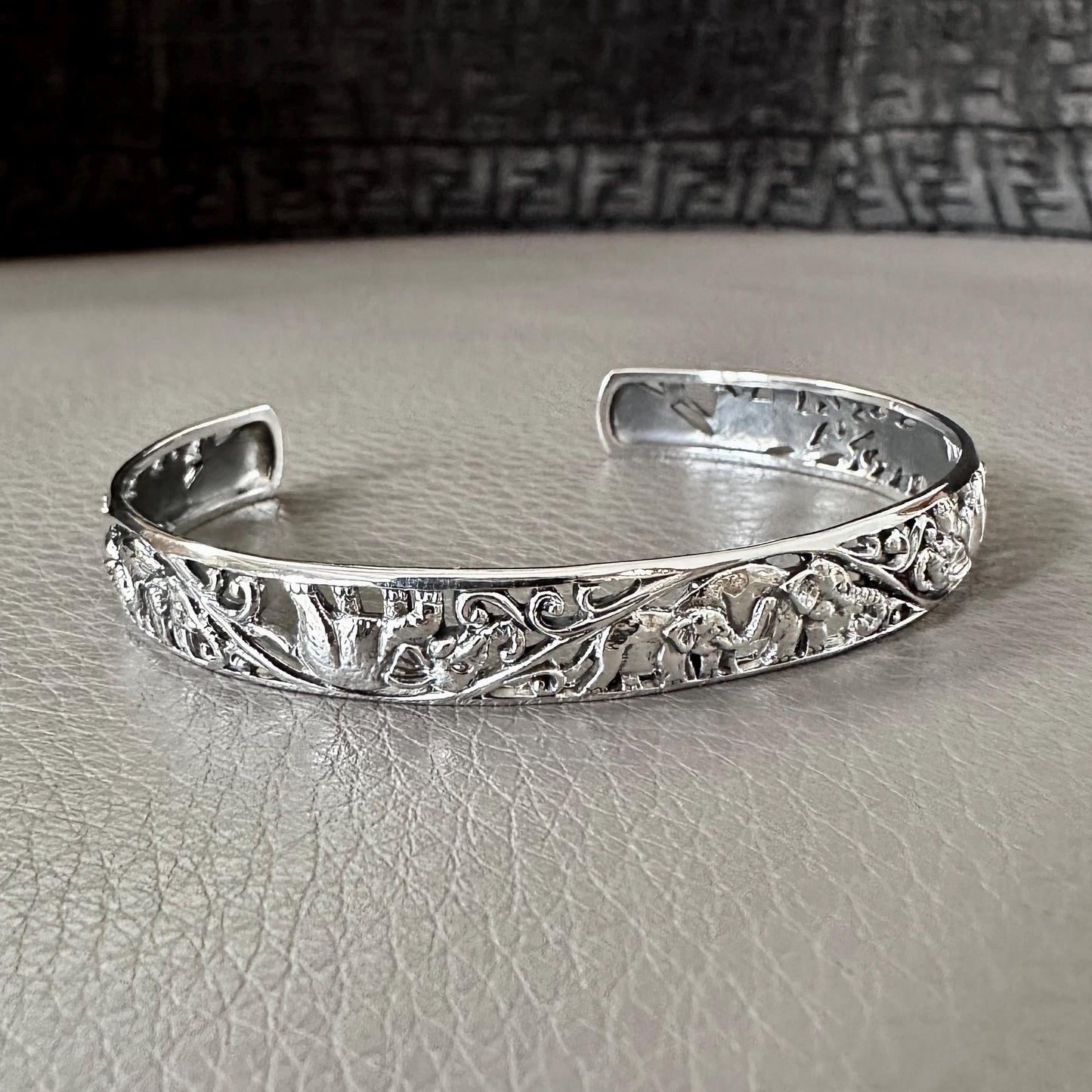 Thai Style Elephant Cuff Bracelet