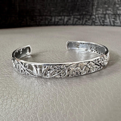 Thai Style Elephant Cuff Bracelet