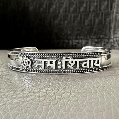 Ohm/Om Buddhism Hindi Symbol Sanskrit Talisman Cuff Bracelet