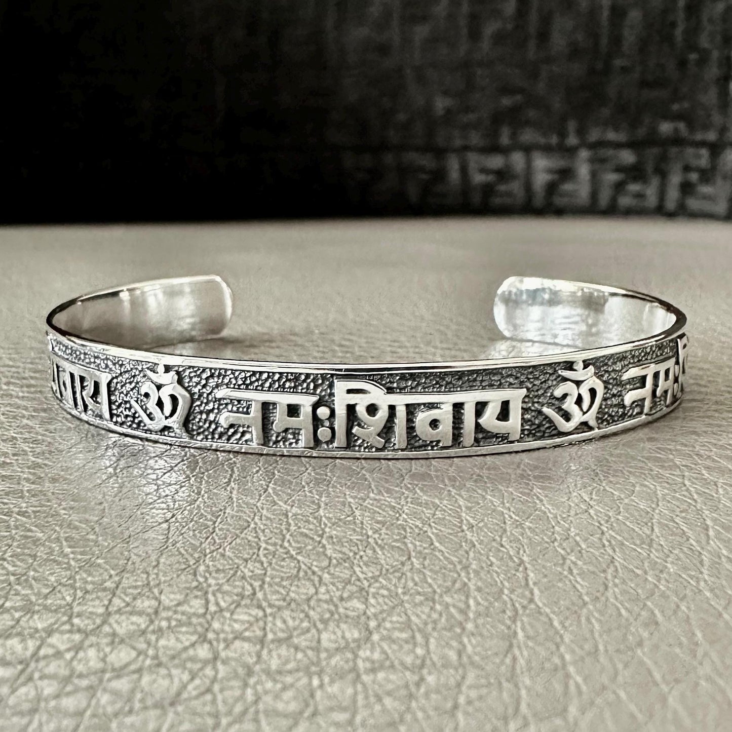 Ohm/Om Buddhism Hindi Symbol Sanskrit Talisman Cuff Bracelet