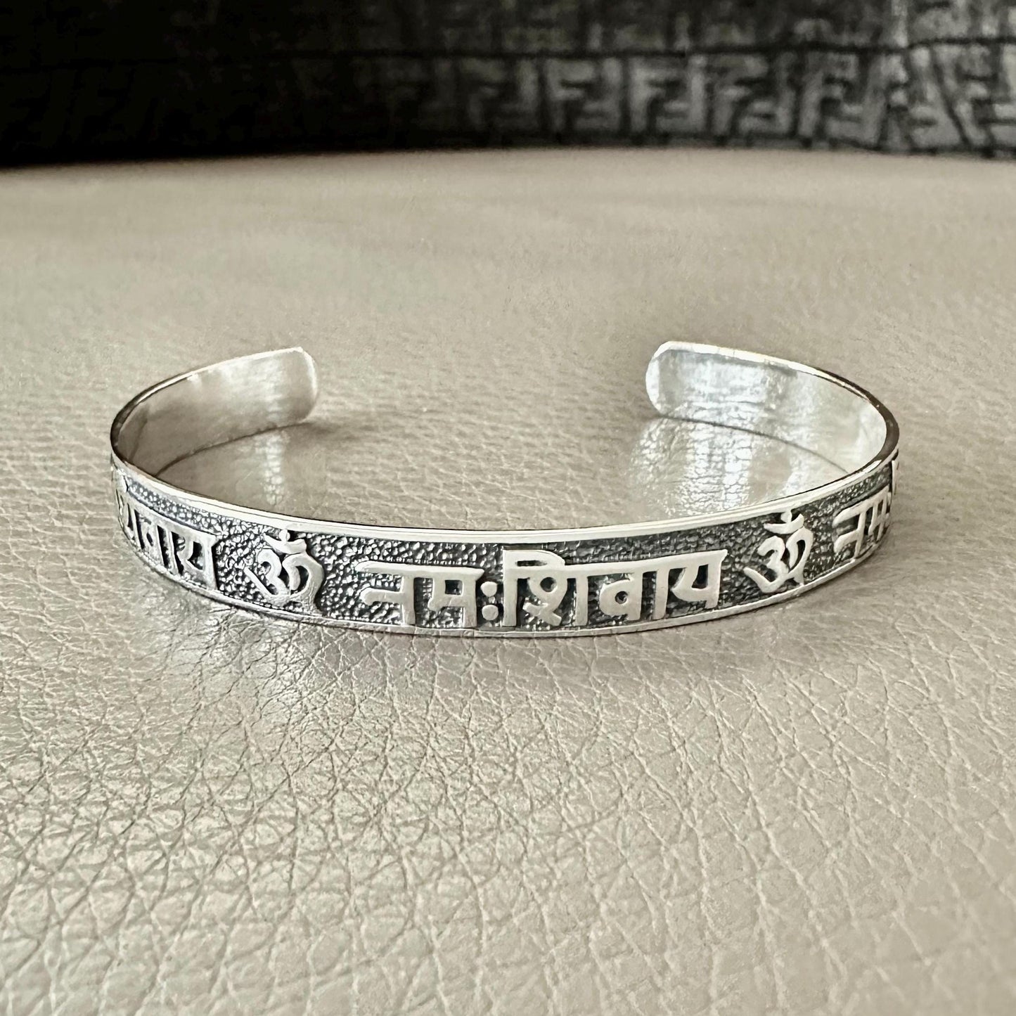 Ohm/Om Buddhism Hindi Symbol Sanskrit Talisman Cuff Bracelet