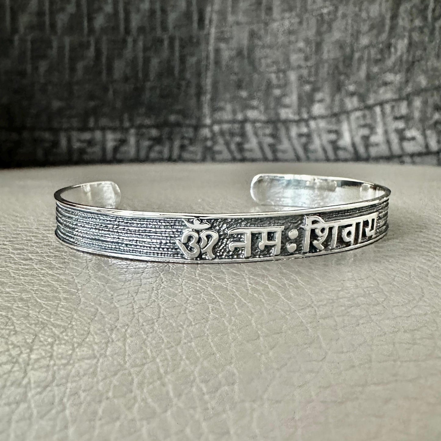Ohm/Om Buddhism Hindi Symbol Sanskrit Talisman Cuff Bracelet