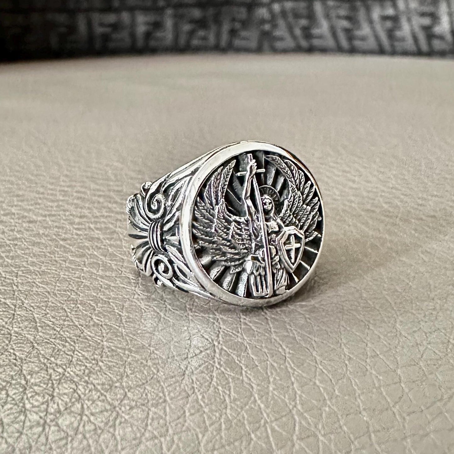 Archangel Saint Michael Guardian Angel Christian Ring